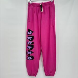 Adidas X Jeremy Scott Mens Pink Sweatpants Joggers Casual 100% Cotton Small NEW